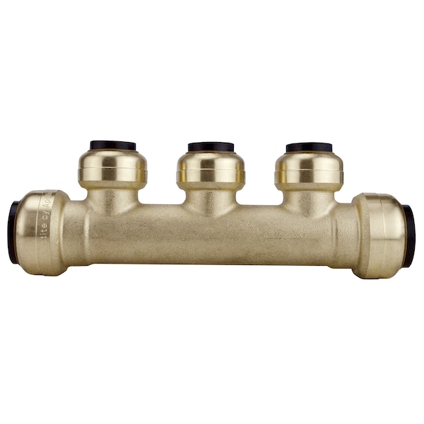 3/4 In. X 3/4 In. Brass Push-To-Connect Inlets With 3-Port Open Manifold 1/2 In. Outlets